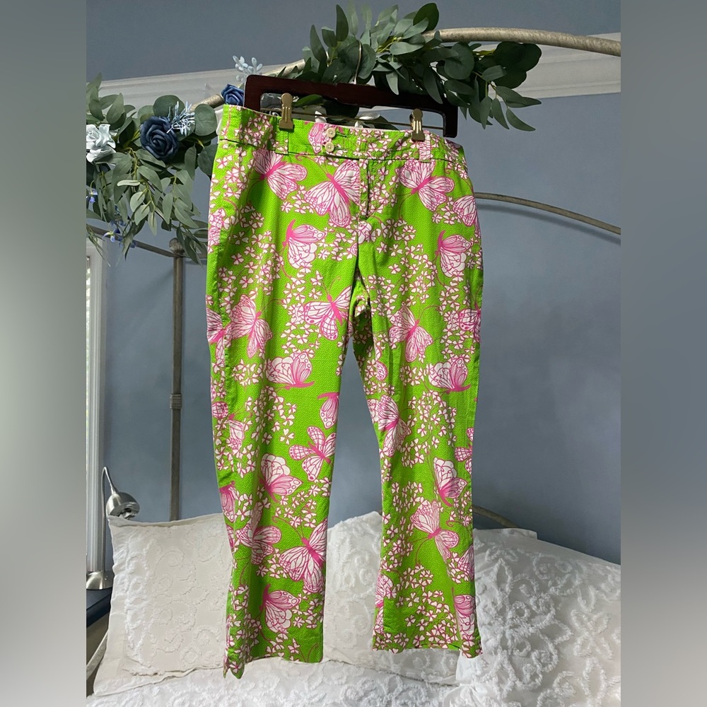 Lilly Pulitzer Cotton Capris. Butterfly pattern.